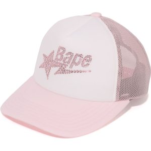 CRYSTAL STONE BAPE STA LOGO MESH CAP LADIES