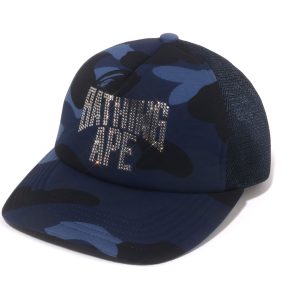 COLOR CAMO CRYSTAL BATHING APE LOGO MESH CAP LADIES