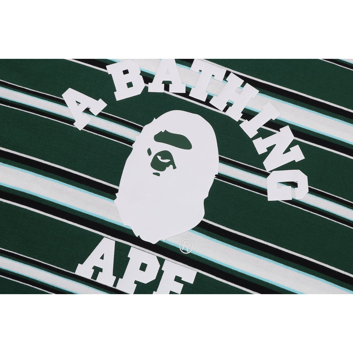 BAPE MENS APE HEAD COLLEGE STRIPE TEE - Image 3