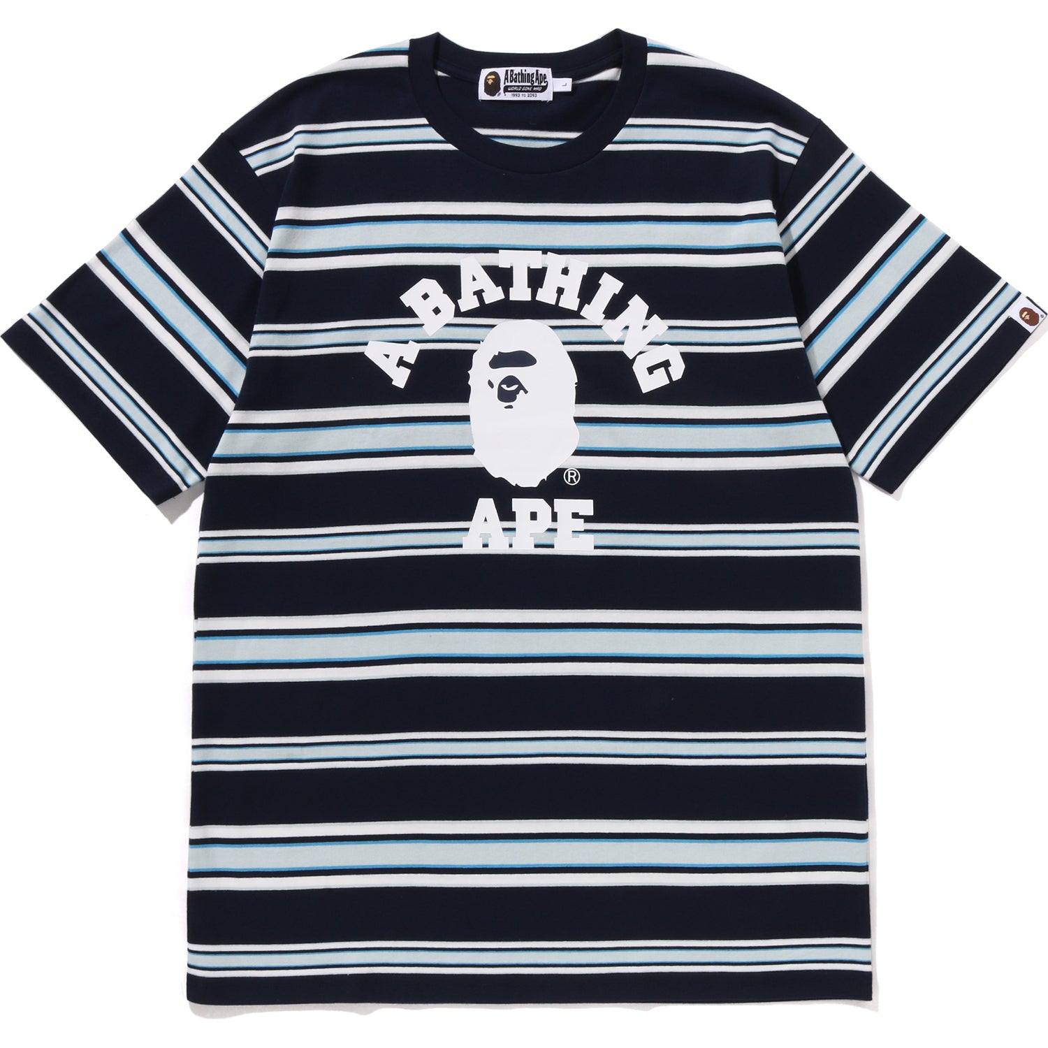 BAPE MENS APE HEAD COLLEGE STRIPE TEE - Image 4