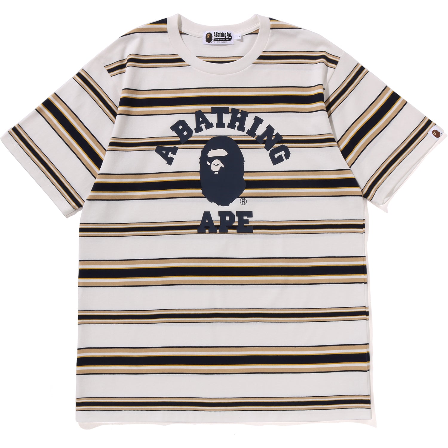 BAPE MENS APE HEAD COLLEGE STRIPE TEE - Image 7