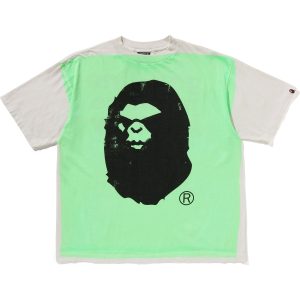 BAPE X SAINT MXXXXXX MAD FACE HANDPRINTING TEE MENS