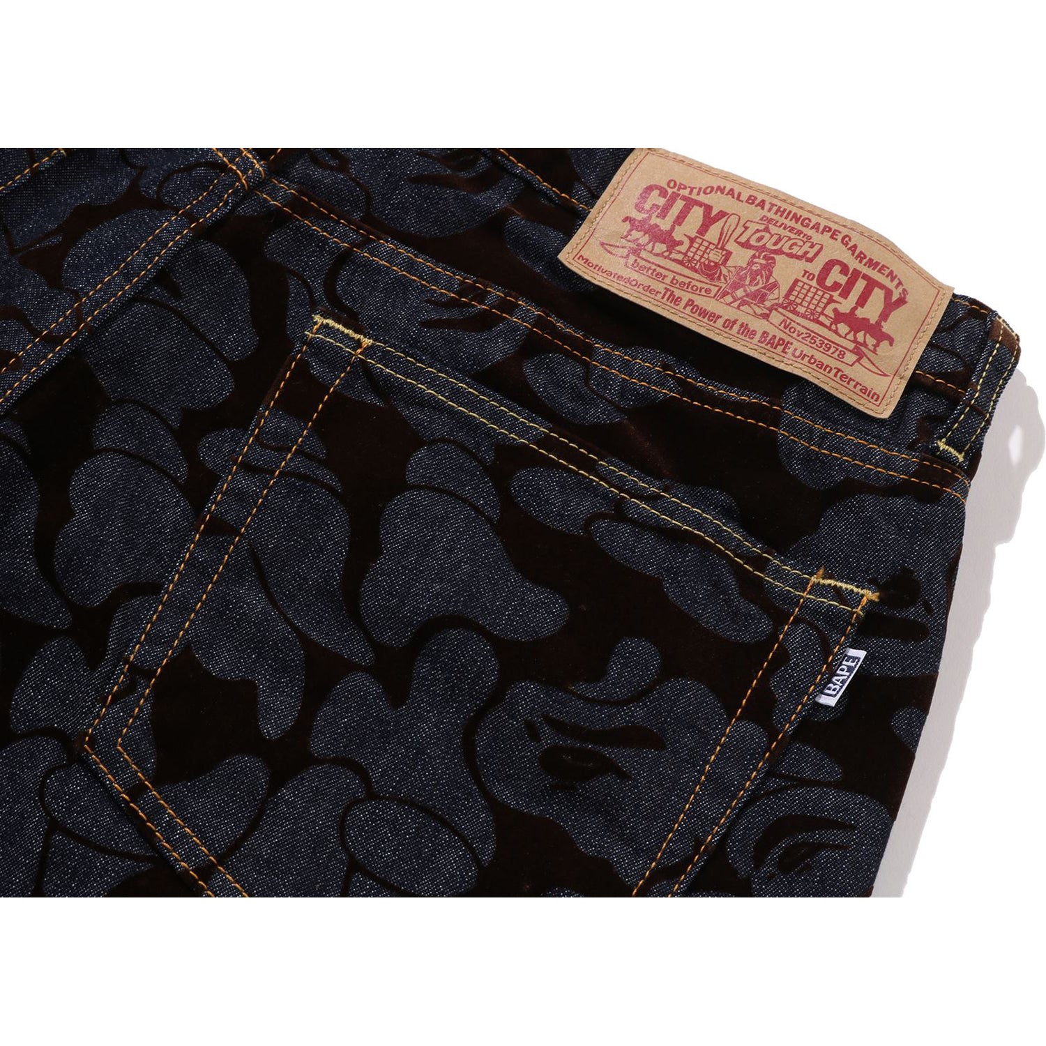 CAMO FLOCKED RELAXED FIT 13 OZ DENIM PANTS MENS - Image 3