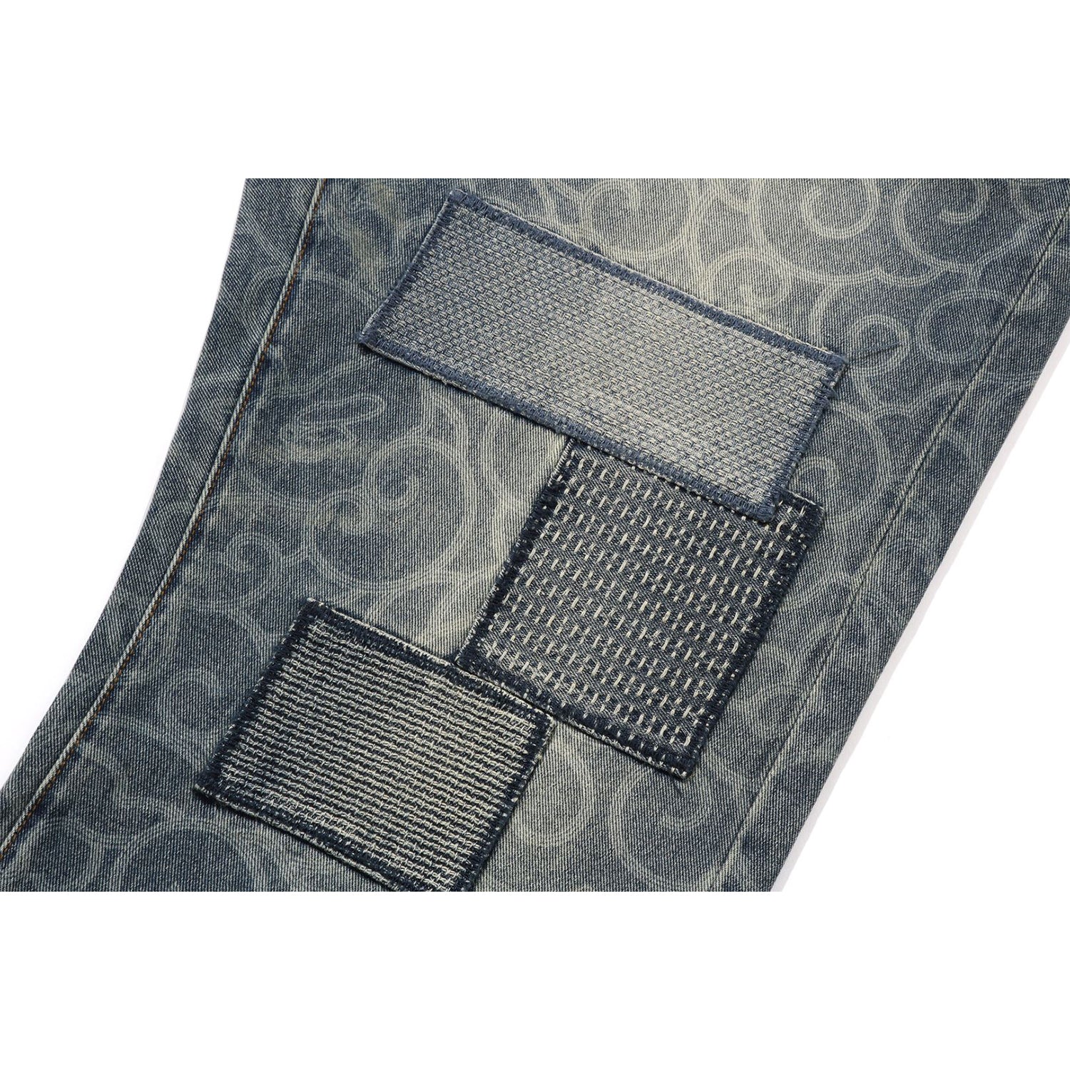 CLOUD CAMO JACQUARD UPCYCLED RELAXED FIT 13 OZ DENIM PANTS MENS - Image 3