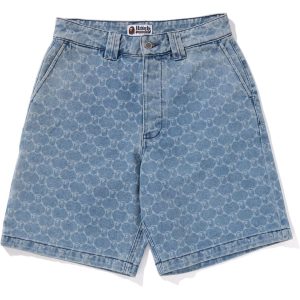 COLLEGE MONOGRAM RELAXED FIT 13OZ DENIM SHORTS MENS