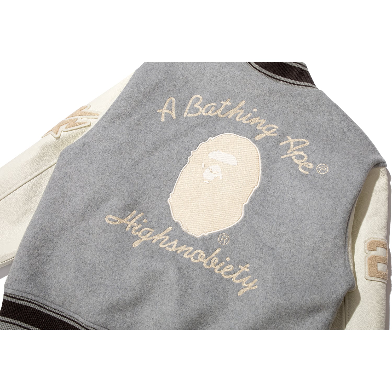 BAPE X HIGHSNOBIETY MULTI LOGO VARSITY JACKET MENS - Image 6