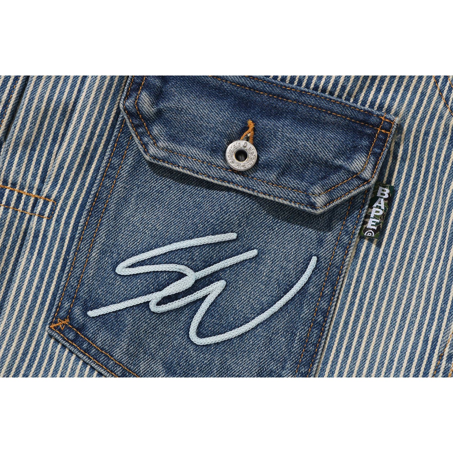 BAPE X SEAN WOTHERSPOON EMBROIDERY DENIM JACKET MENS - Image 3