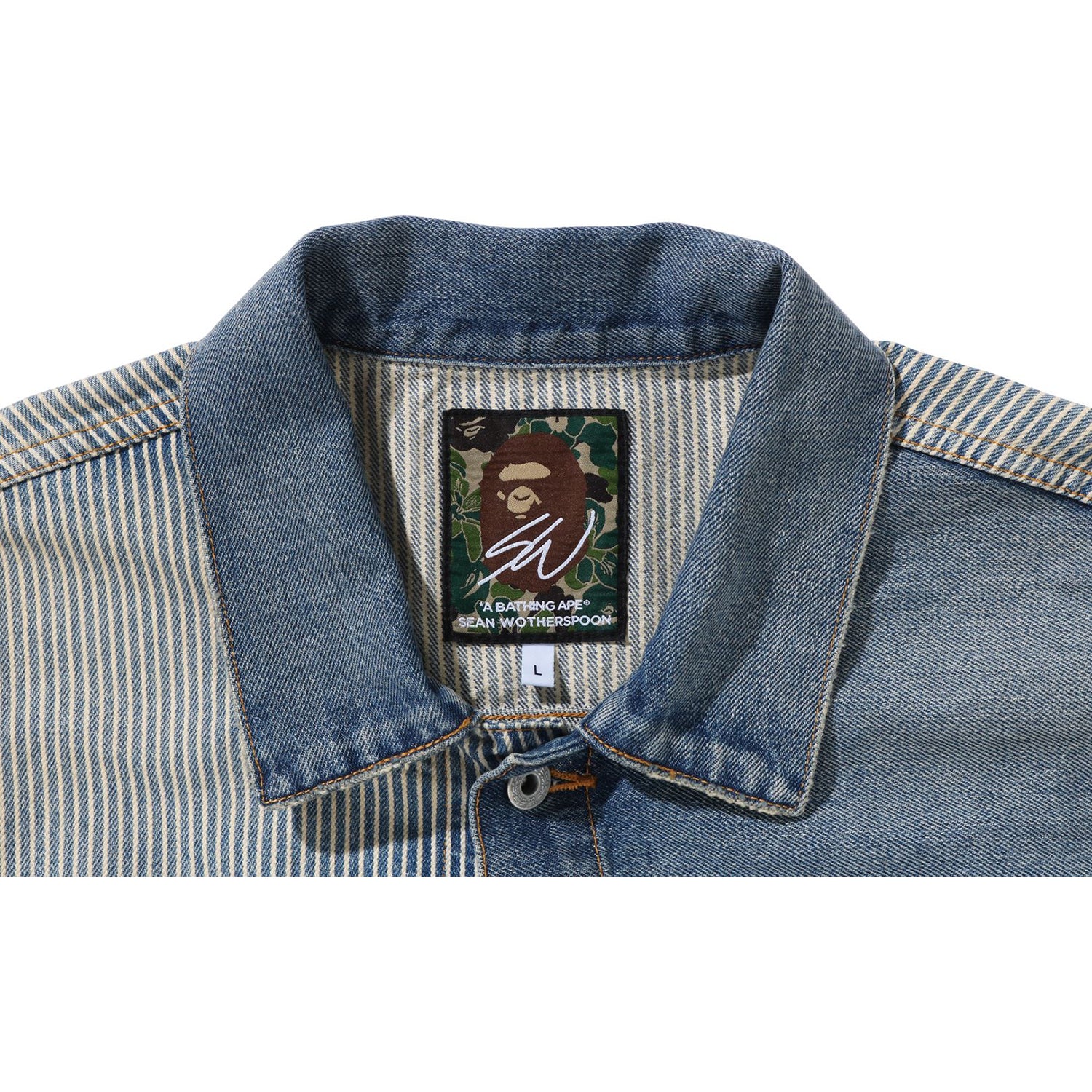 BAPE X SEAN WOTHERSPOON EMBROIDERY DENIM JACKET MENS - Image 6