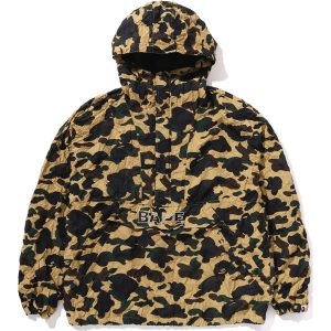 CRINKLE EFFECT 1ST CAMO HALF ZIP HOODIE JACKET MENS