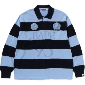 JACQUARD MULTI LOGO STRIPE RELAXED FIT LS TEE MENS