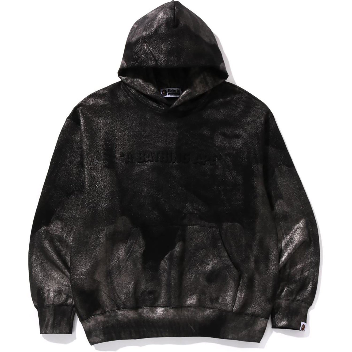 COATED EMBOSS LOGO RELAXED FIT PULLOVER HOODIE MENS - Image 4