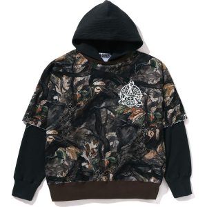 TREE EDGE CAMO LAYERED PULLOVER HOODIE MENS
