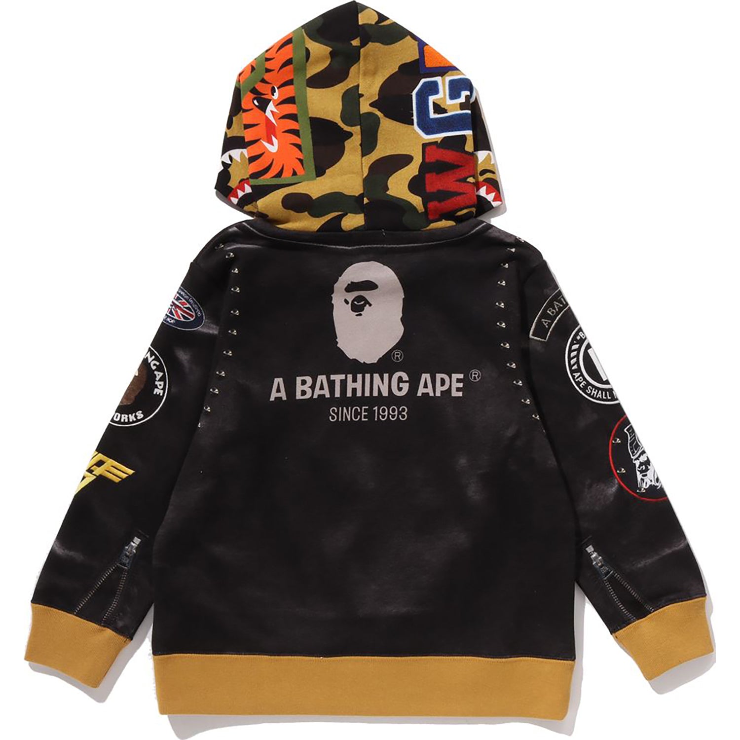 LEATHER JACKET PRINT SHARK PULLOVER HOODIE KIDS - Image 3