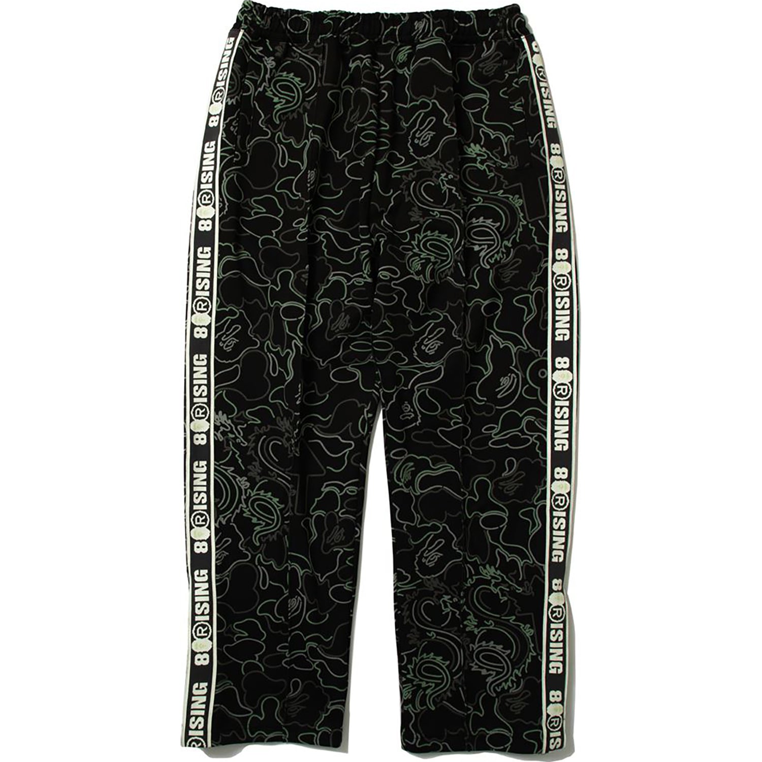 BAPE X 88RISING GLOW IN THE DARK CAMO TRACK PANTS MENS