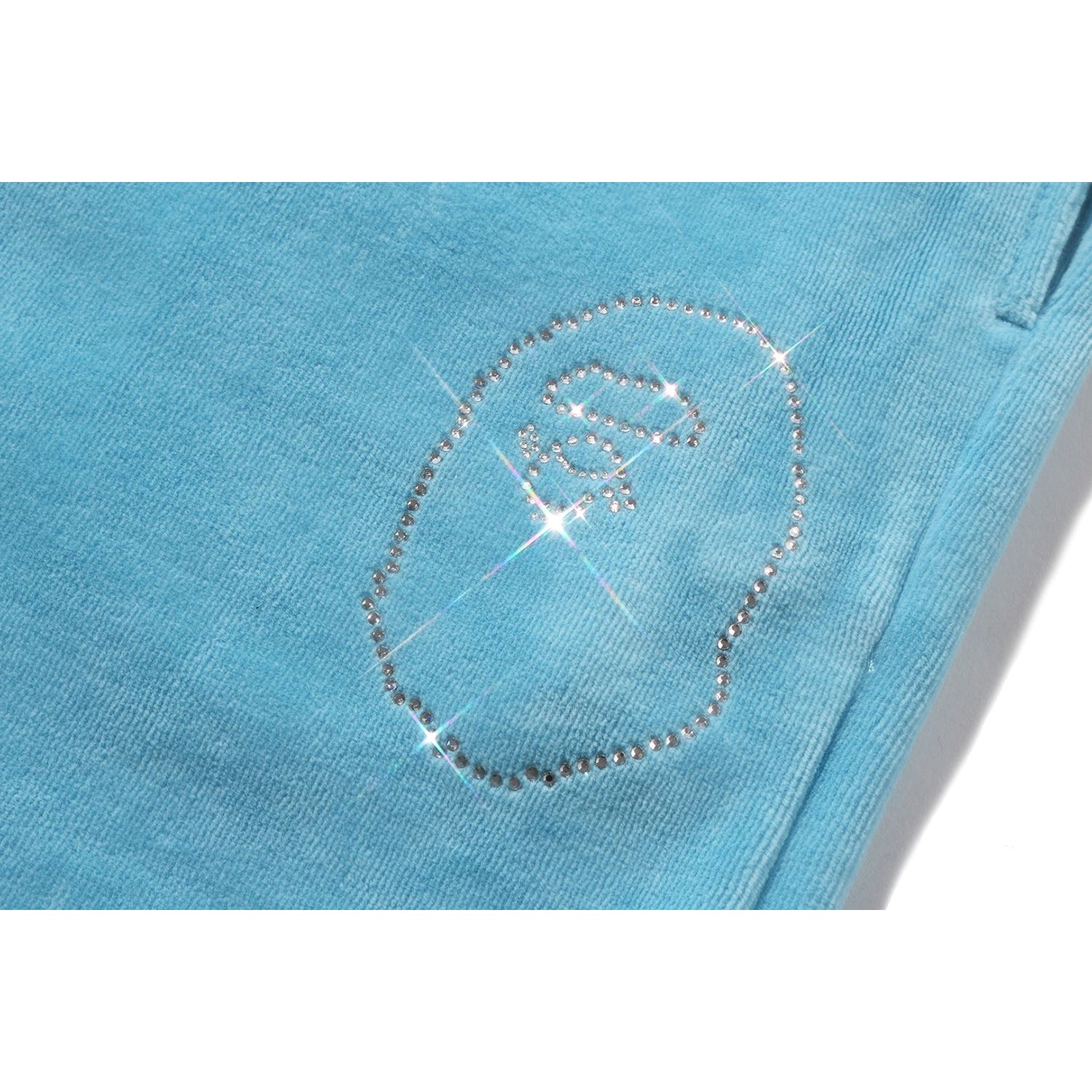 CRYSTAL STONE APE HEAD VELOUR WIDE PANTS LADIES - Image 7