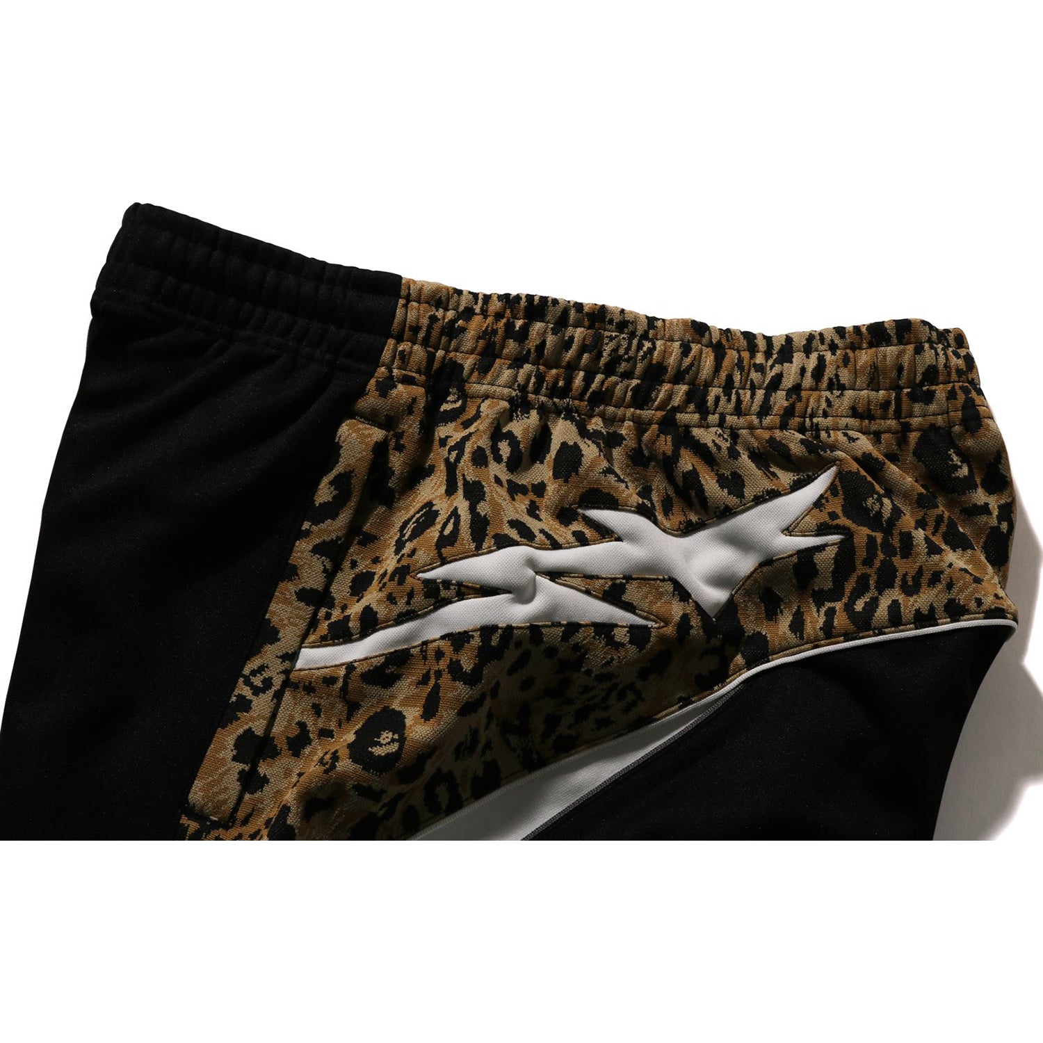 WILD LEOPARD PATTERN KNEE LENGTH OVERSIZED FIT TRACK SHORTS MENS - Image 3