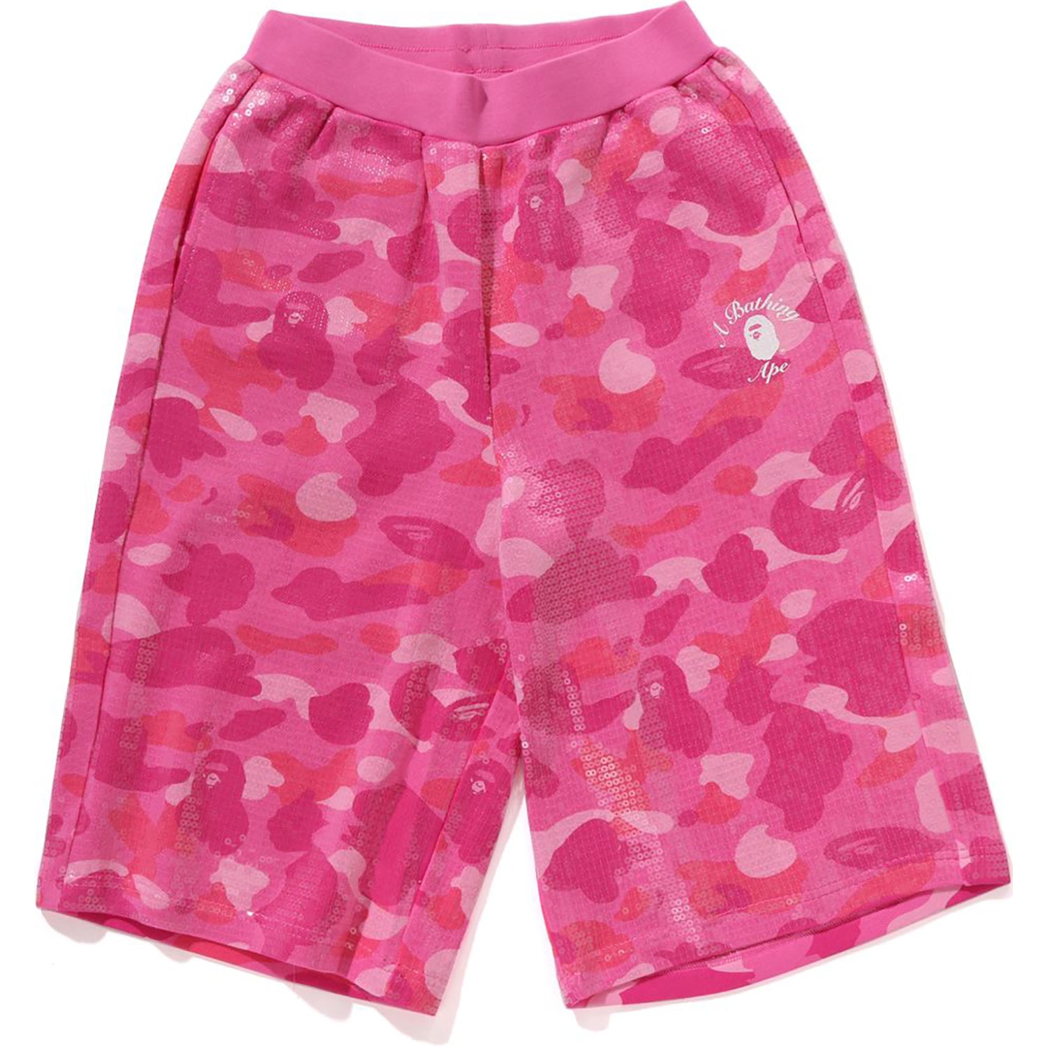 COLOR CAMO APE HEAD SEQUIN SWEAT SHORTS LADIES