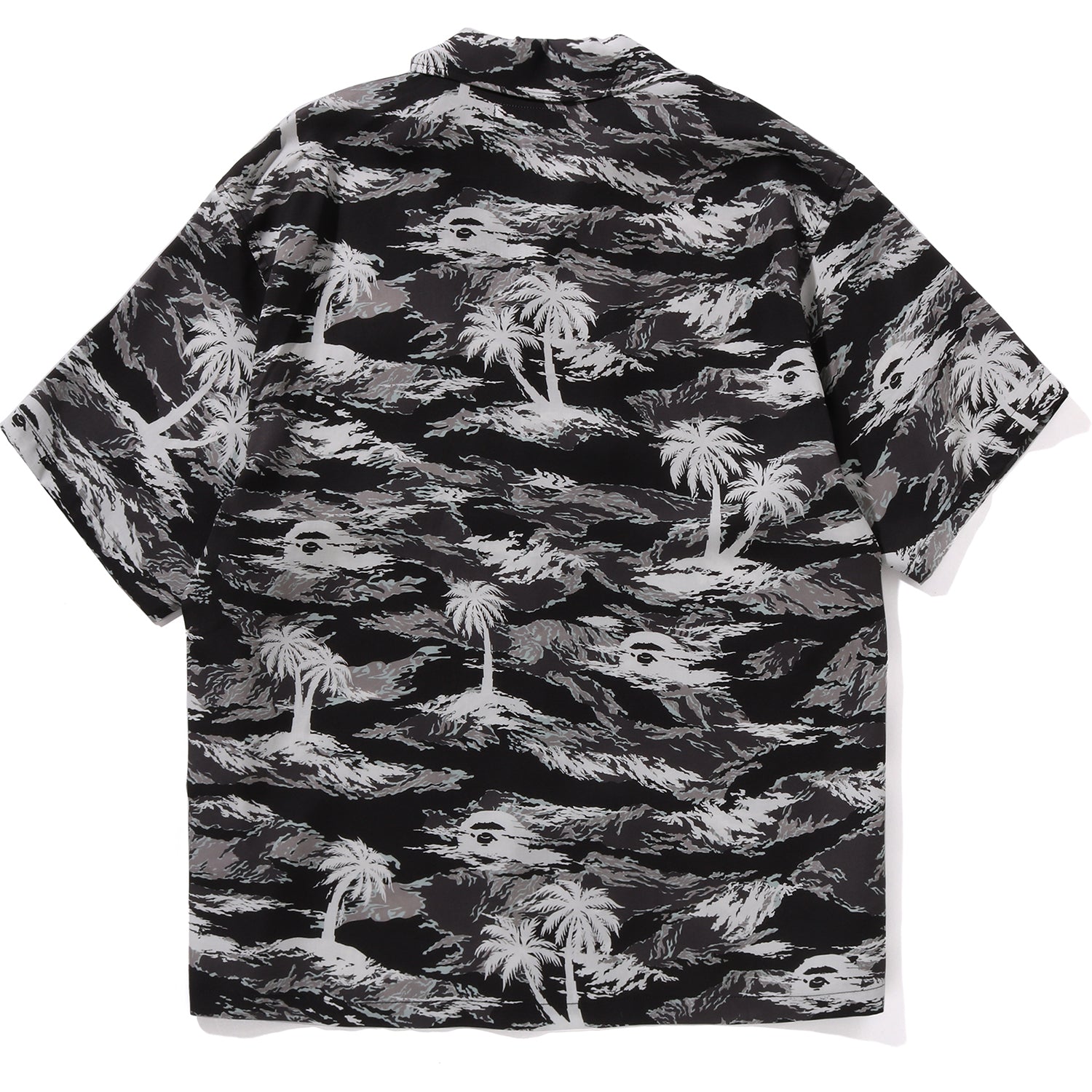 BAPE MENS PALM TREE CAMO OPEN COLLAR POCKET SS SHIRT - Image 8