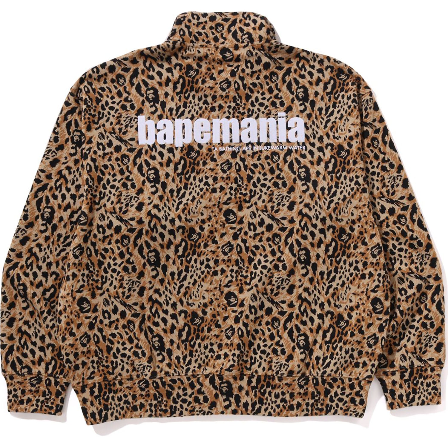 WILD LEOPARD PATTERN RELAXED FIT HALF ZIP SWEATSHIRT MENS - Image 2