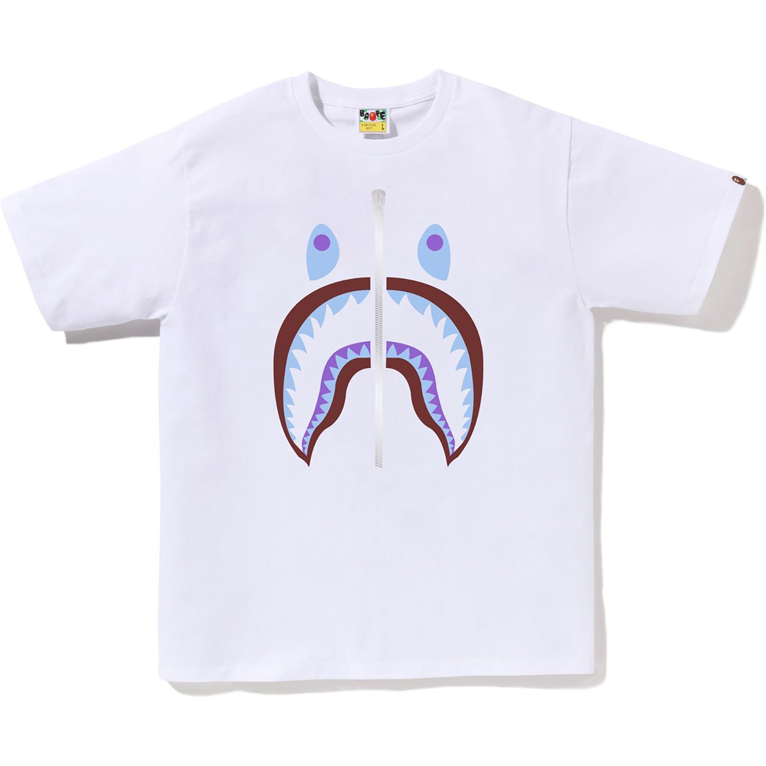 BAPE MENS COLORS SHARK HEAD T-SHIRT