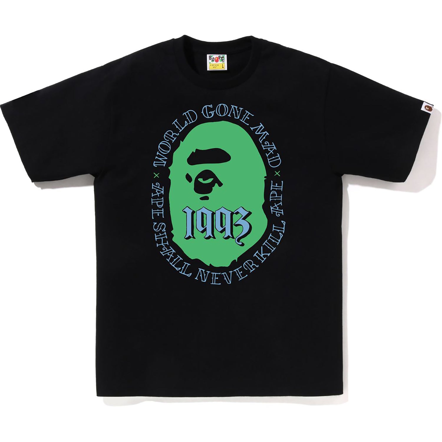 BAPE MENS COTTON APE HEAD 1993 T-SHIRT