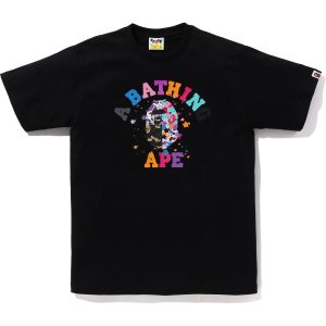 BAPE MENS US COLLEGE MULTI CAM STA T-SHIRT