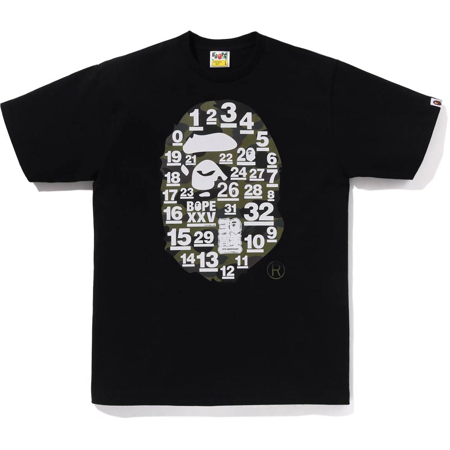 A BATHING APE 32ND ANNIV. 1ST CAMO BIG APE HEAD TEE MENS