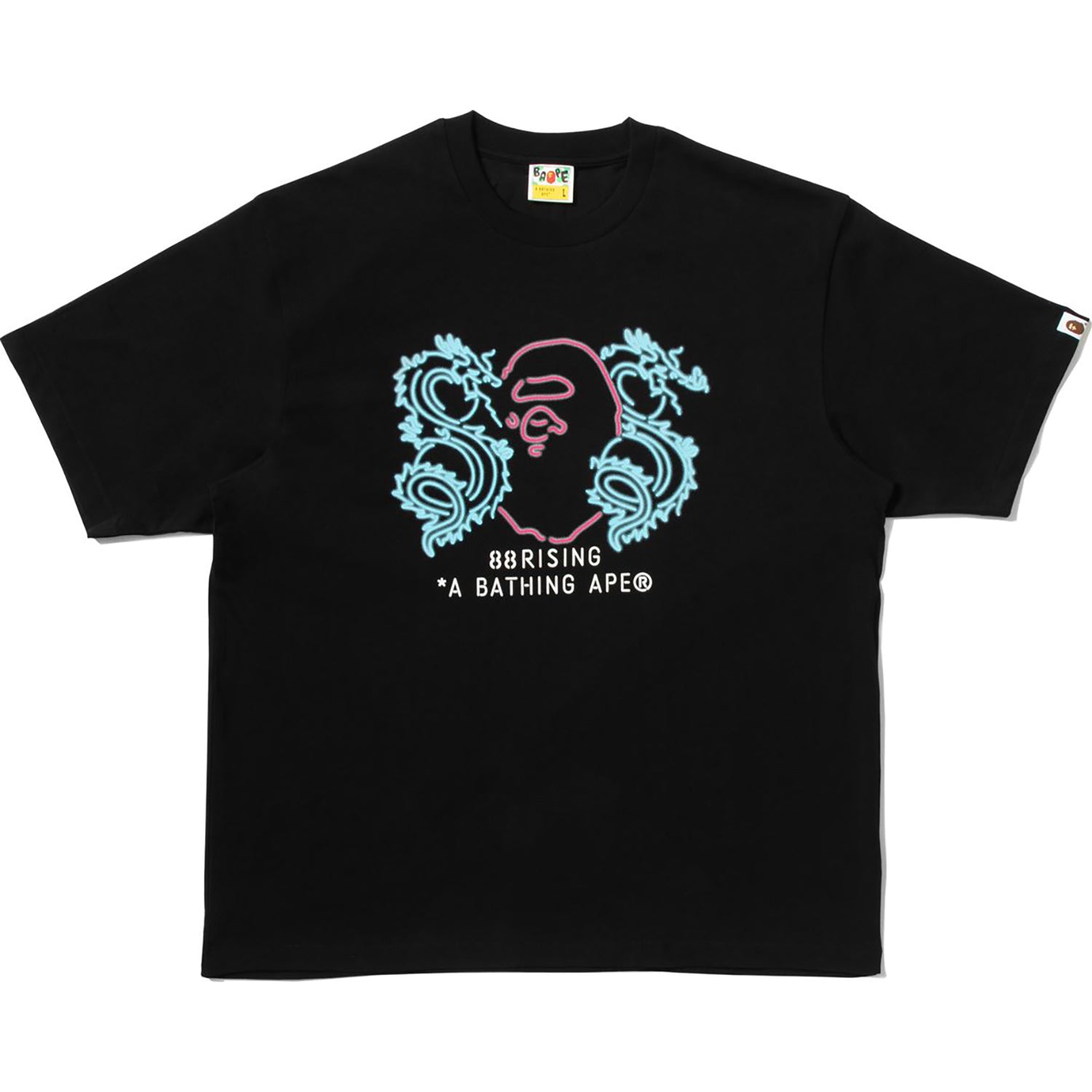 BAPE X 88RISING NEON LOGO RELAXED FIT TEE MENS