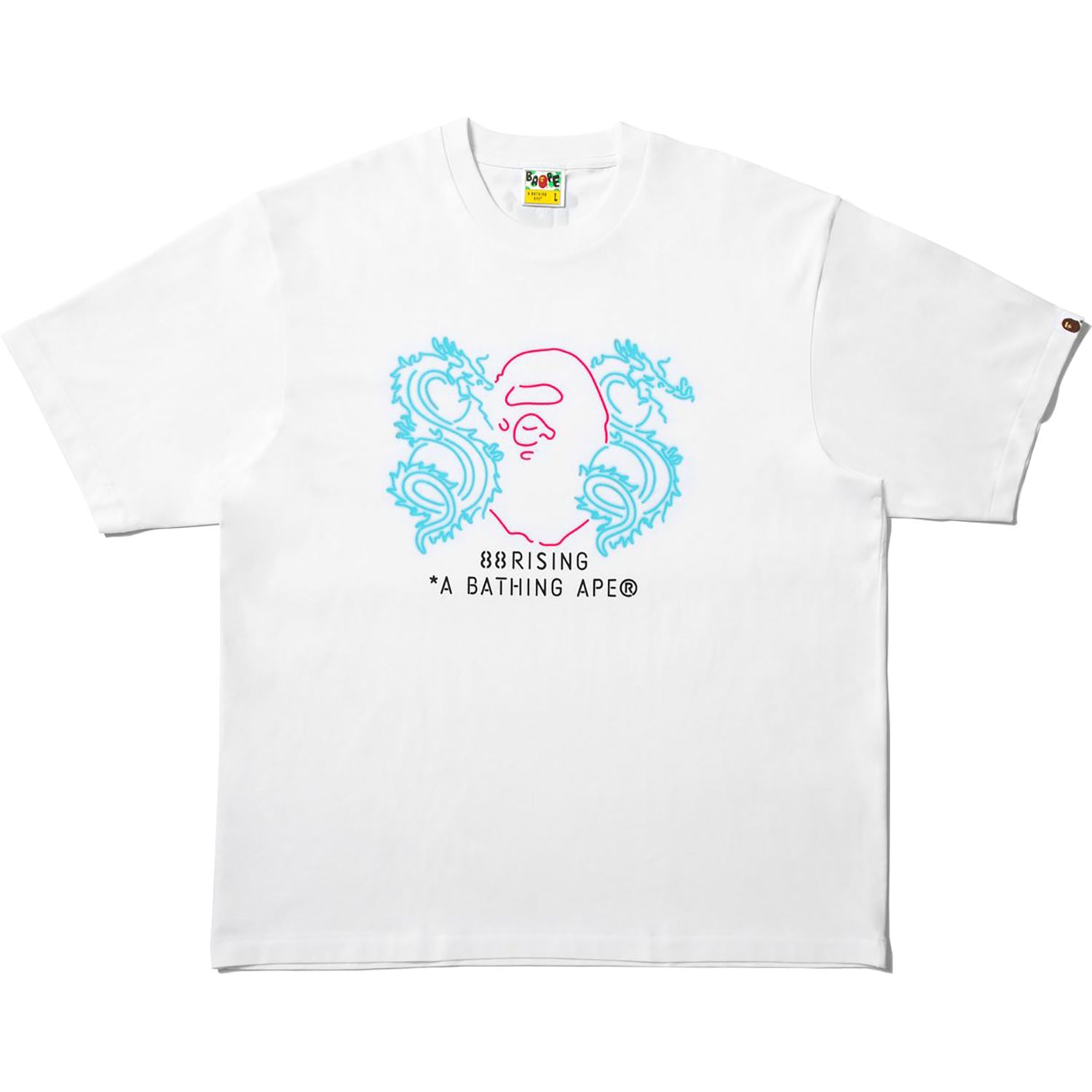 BAPE X 88RISING NEON LOGO RELAXED FIT TEE MENS - Image 4