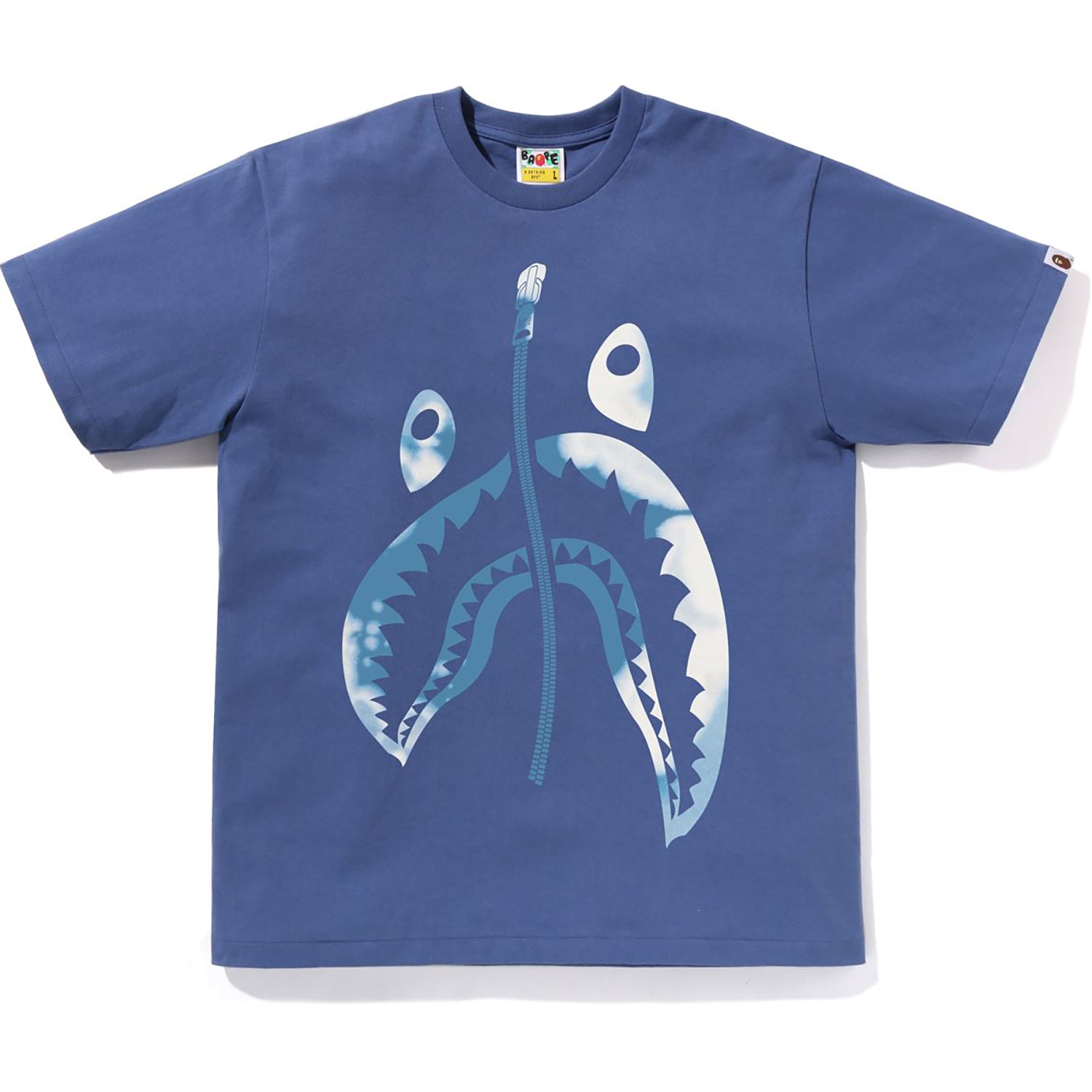 BAPE MENS TIE DYE TWIST SHARK HEAD T-SHIRT