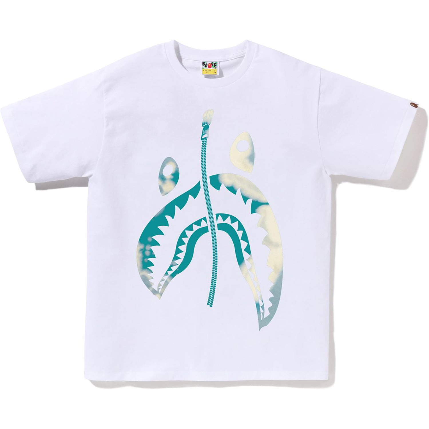 BAPE MENS TIE DYE TWIST SHARK HEAD T-SHIRT - Image 3