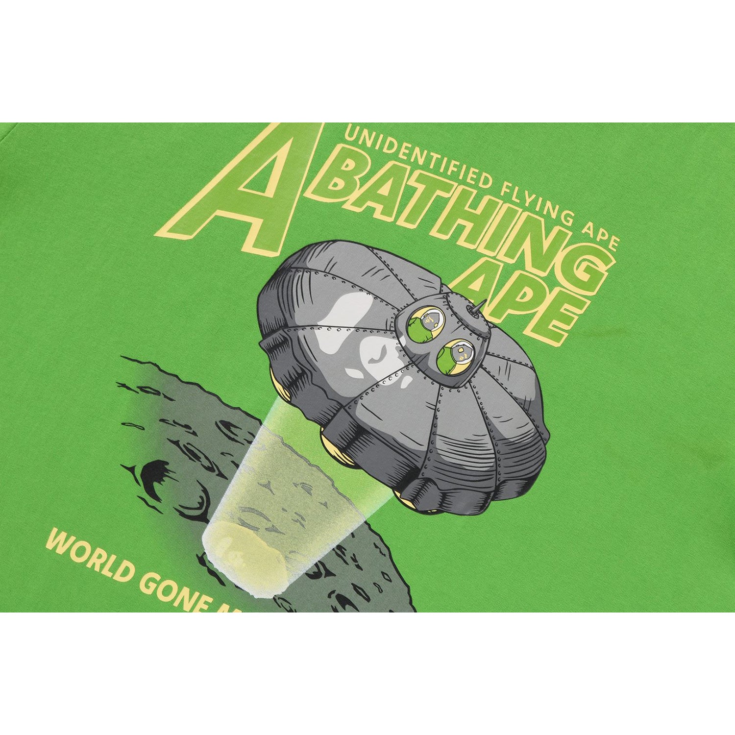 APE HEAD UFO ON MOON TEE MENS - Image 3