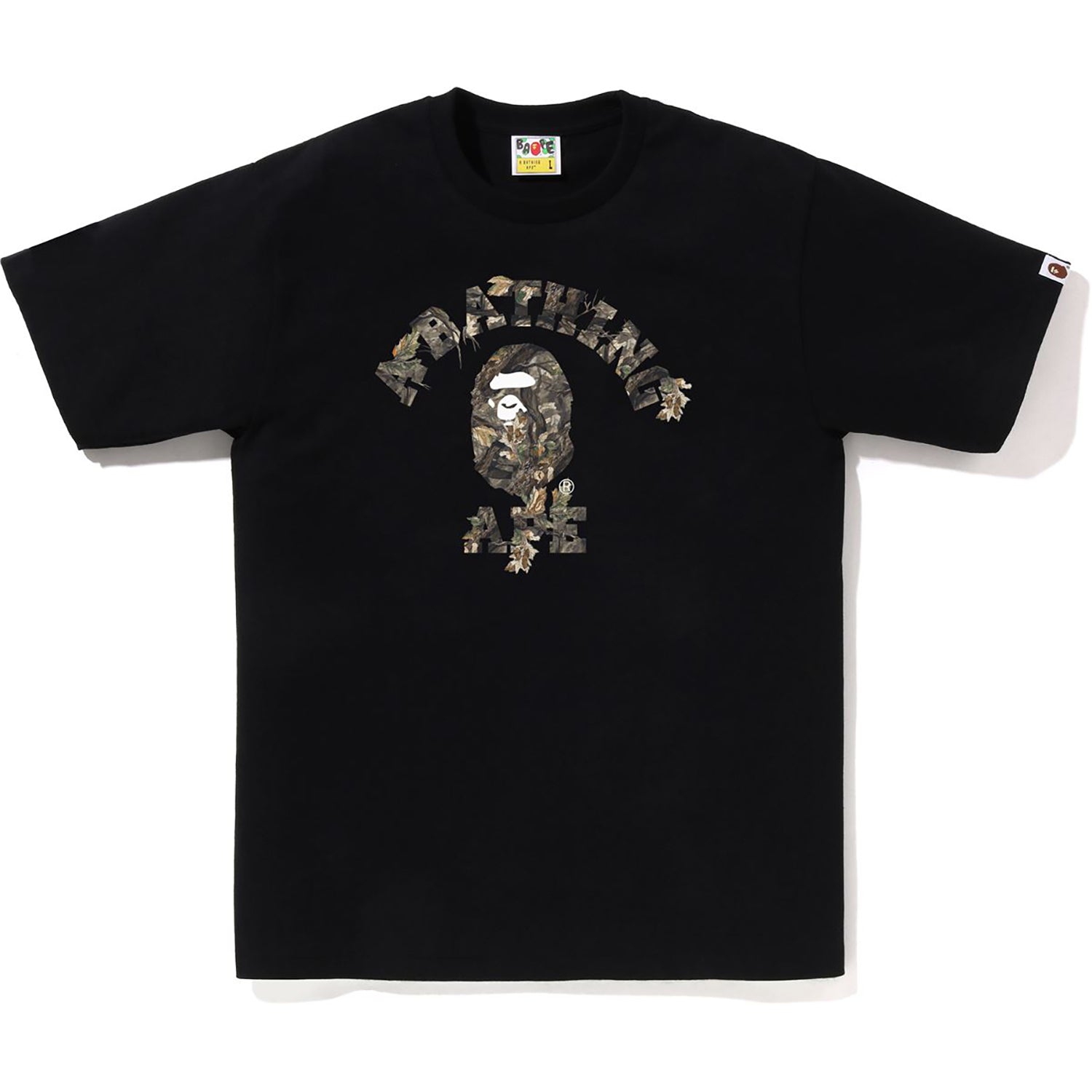 BAPE MENS TREE EDGE CAMO COLLEGE T-SHIRT - Image 2