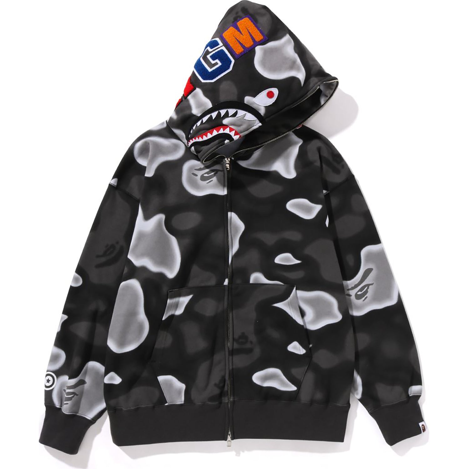 LIQUID CAMO SHARK RELAXED FIT FULL ZIP HOODIE MENS - Image 7