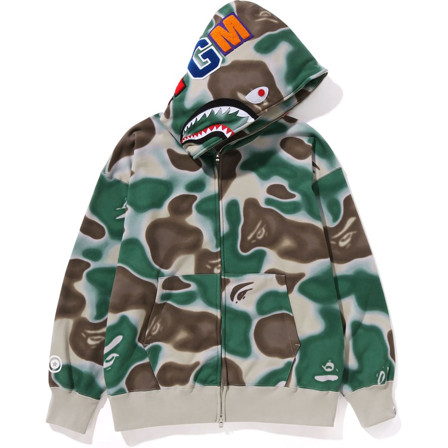 LIQUID CAMO SHARK RELAXED FIT FULL ZIP HOODIE MENS