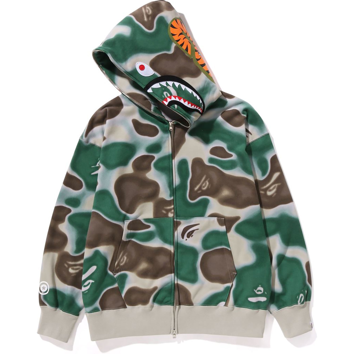 LIQUID CAMO SHARK RELAXED FIT FULL ZIP HOODIE MENS - Image 2
