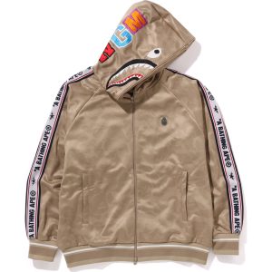 BAPE MENS SOLID CAMO RELAXED FIT SHARK FULL ZIP HOODIE JACKET