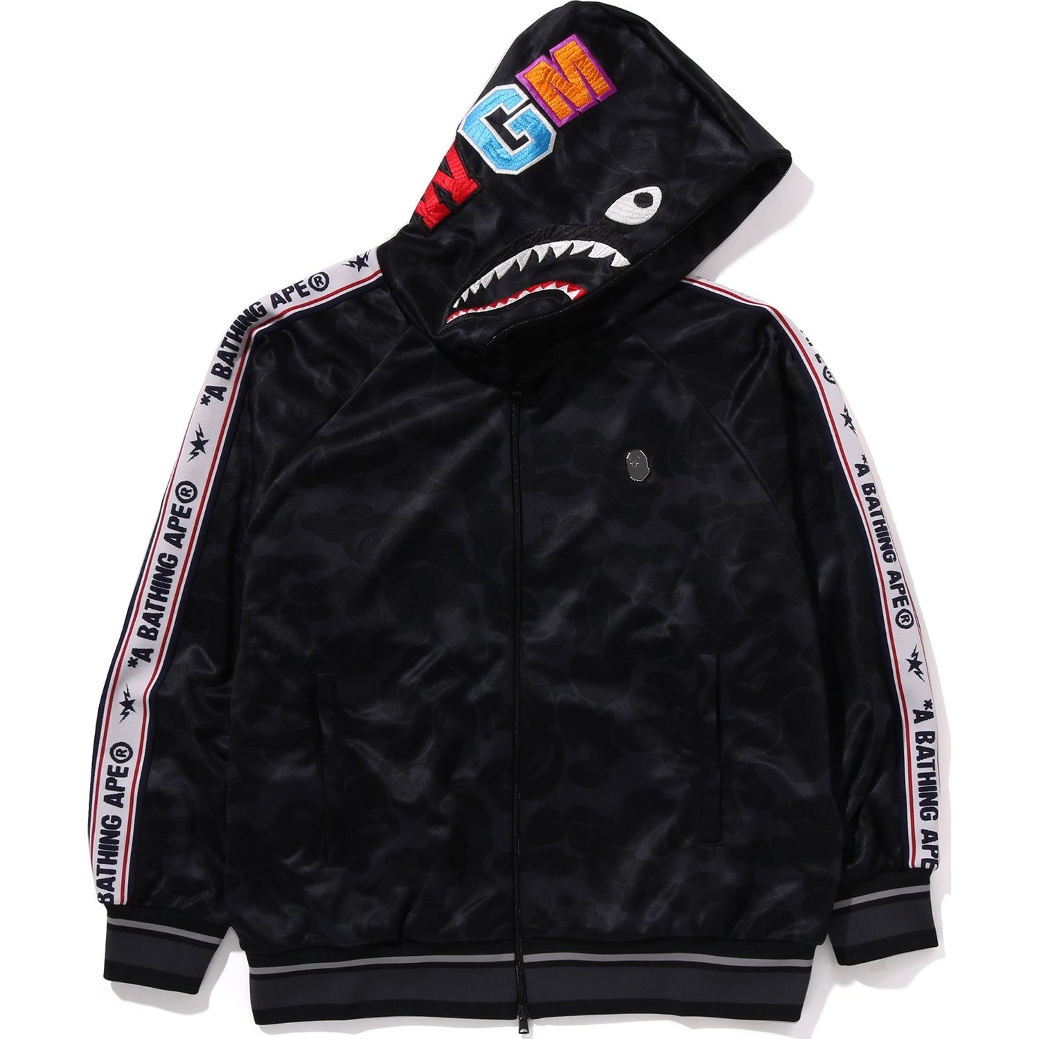 BAPE MENS SOLID CAMO RELAXED FIT SHARK FULL ZIP HOODIE JACKET - Image 7