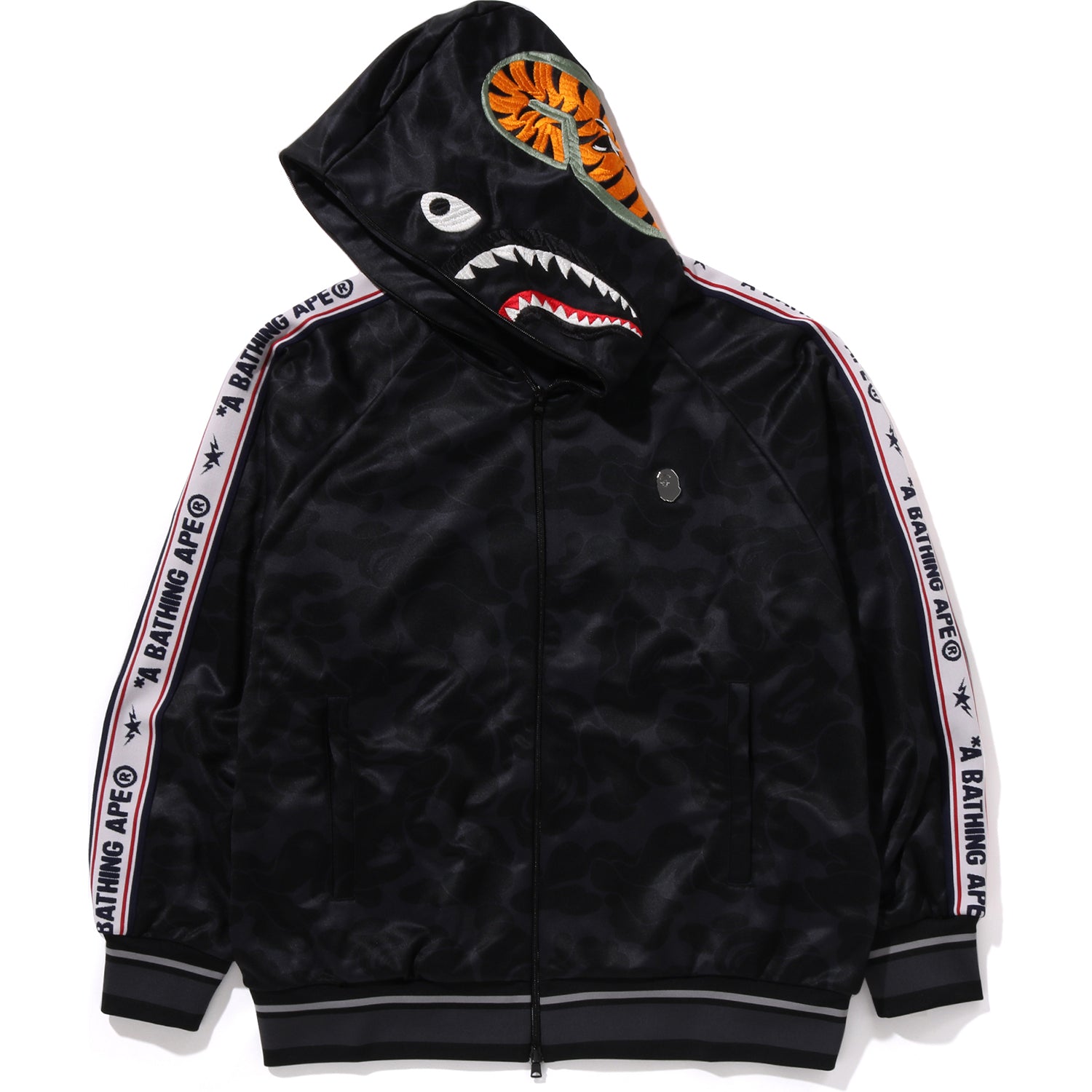 BAPE MENS SOLID CAMO RELAXED FIT SHARK FULL ZIP HOODIE JACKET - Image 8