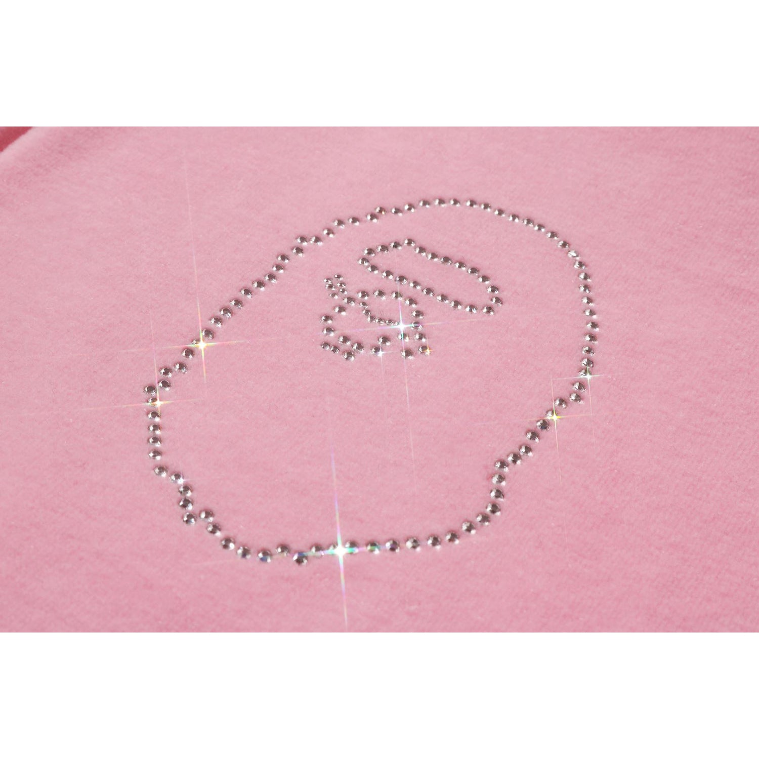 CRYSTAL STONE APE HEAD VELOUR ZIP HOODIE LADIES - Image 6