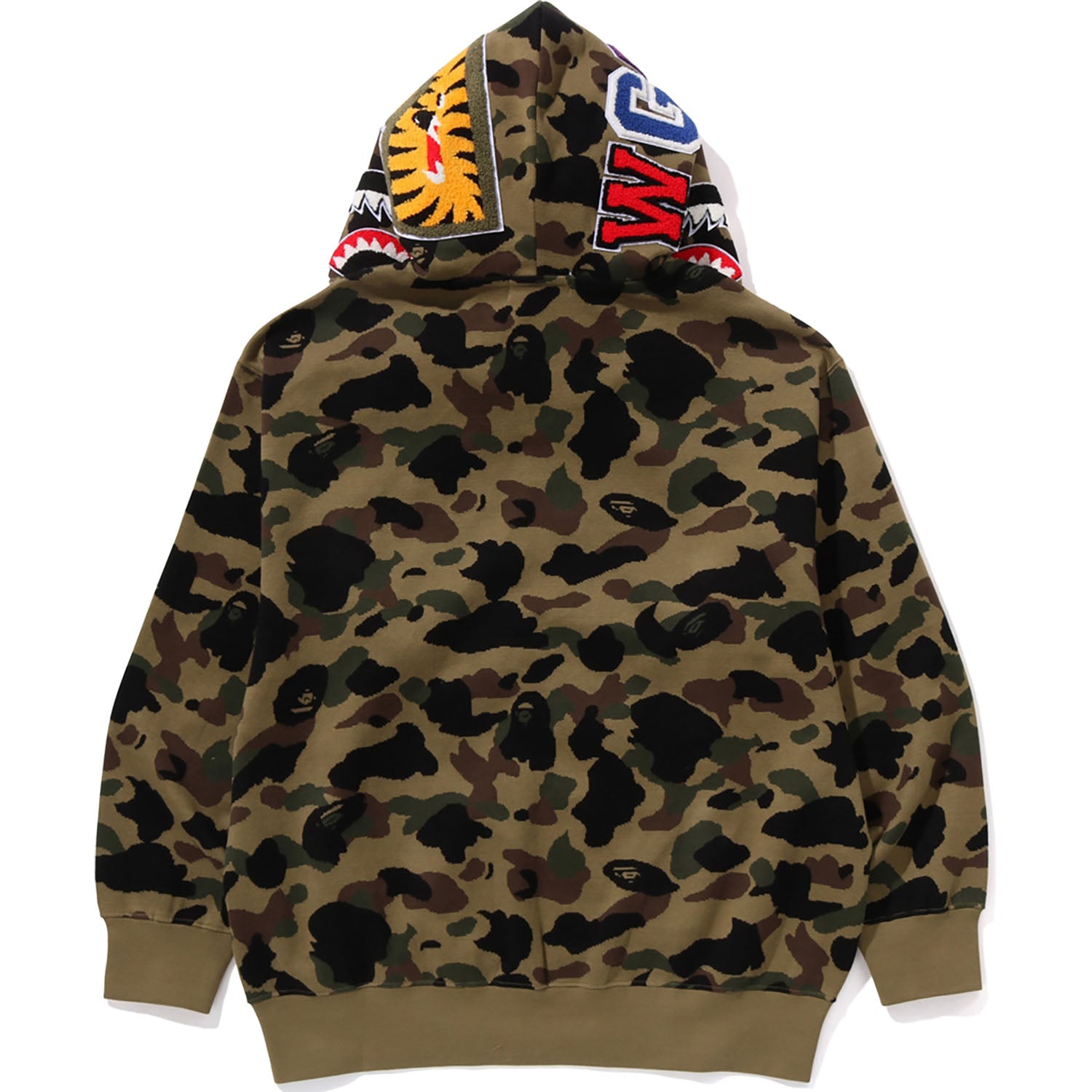 1ST CAMO JACQUARD SHARK RELAXED FIT FULL ZIP HOODIE MENS - Image 3