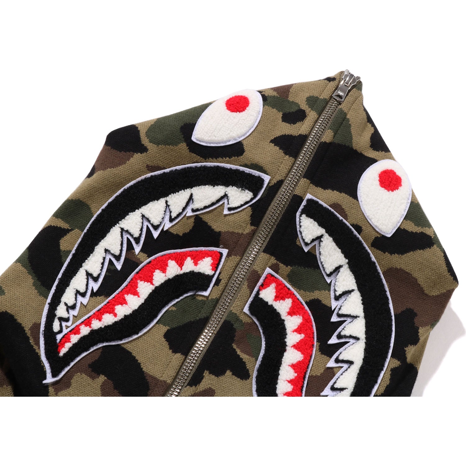 1ST CAMO JACQUARD SHARK RELAXED FIT FULL ZIP HOODIE MENS - Image 4