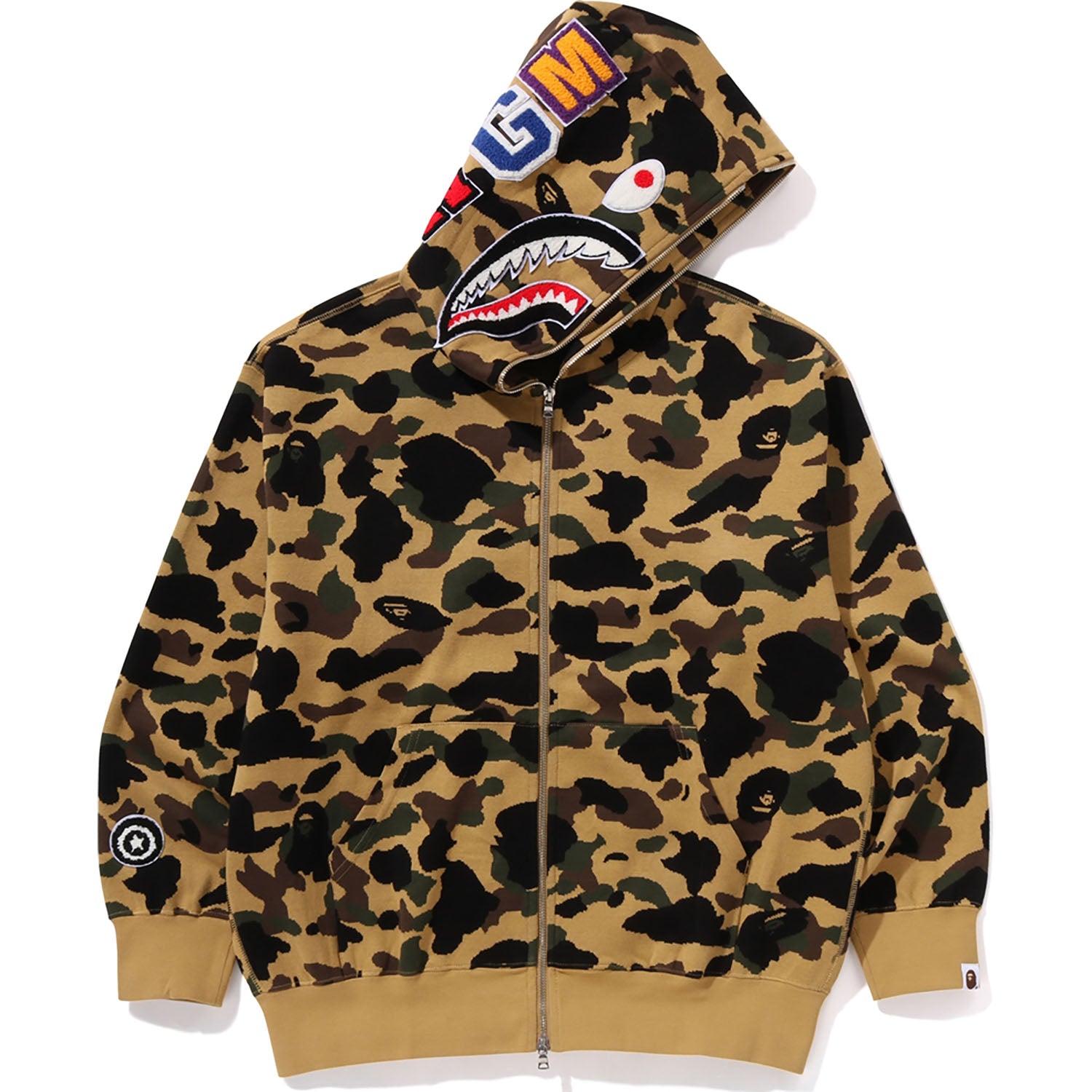 1ST CAMO JACQUARD SHARK RELAXED FIT FULL ZIP HOODIE MENS - Image 7