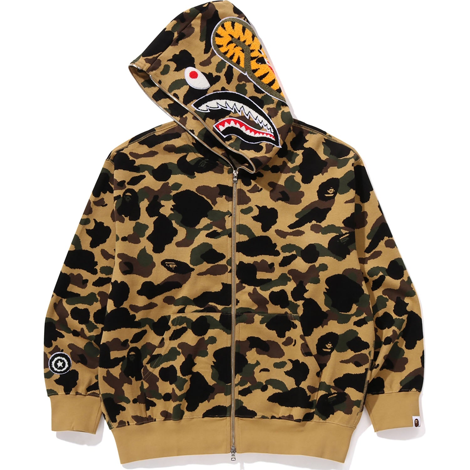 1ST CAMO JACQUARD SHARK RELAXED FIT FULL ZIP HOODIE MENS - Image 8