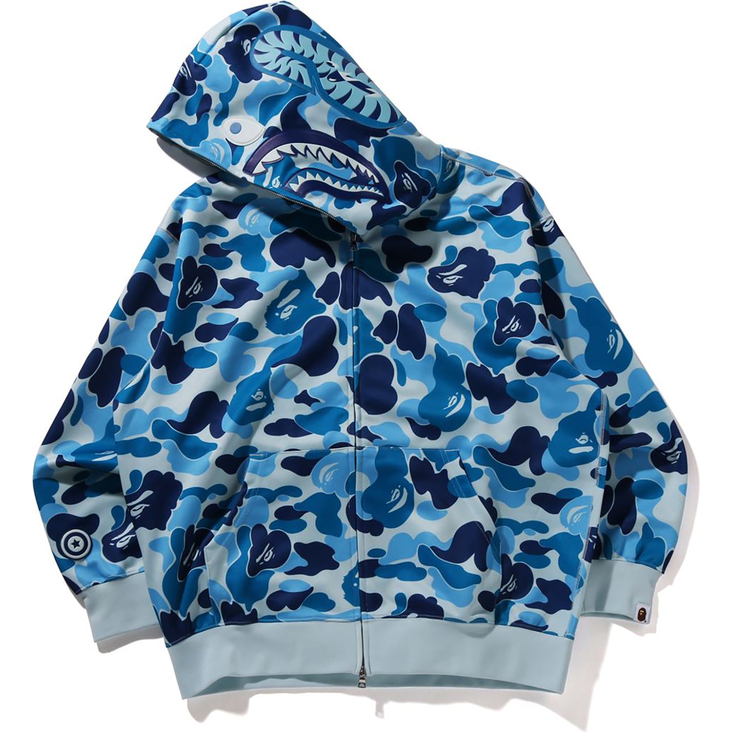 ABC CAMO POLYESTER RELAXED FIT SHARK FULL ZIP HOODIE MENS - Image 2