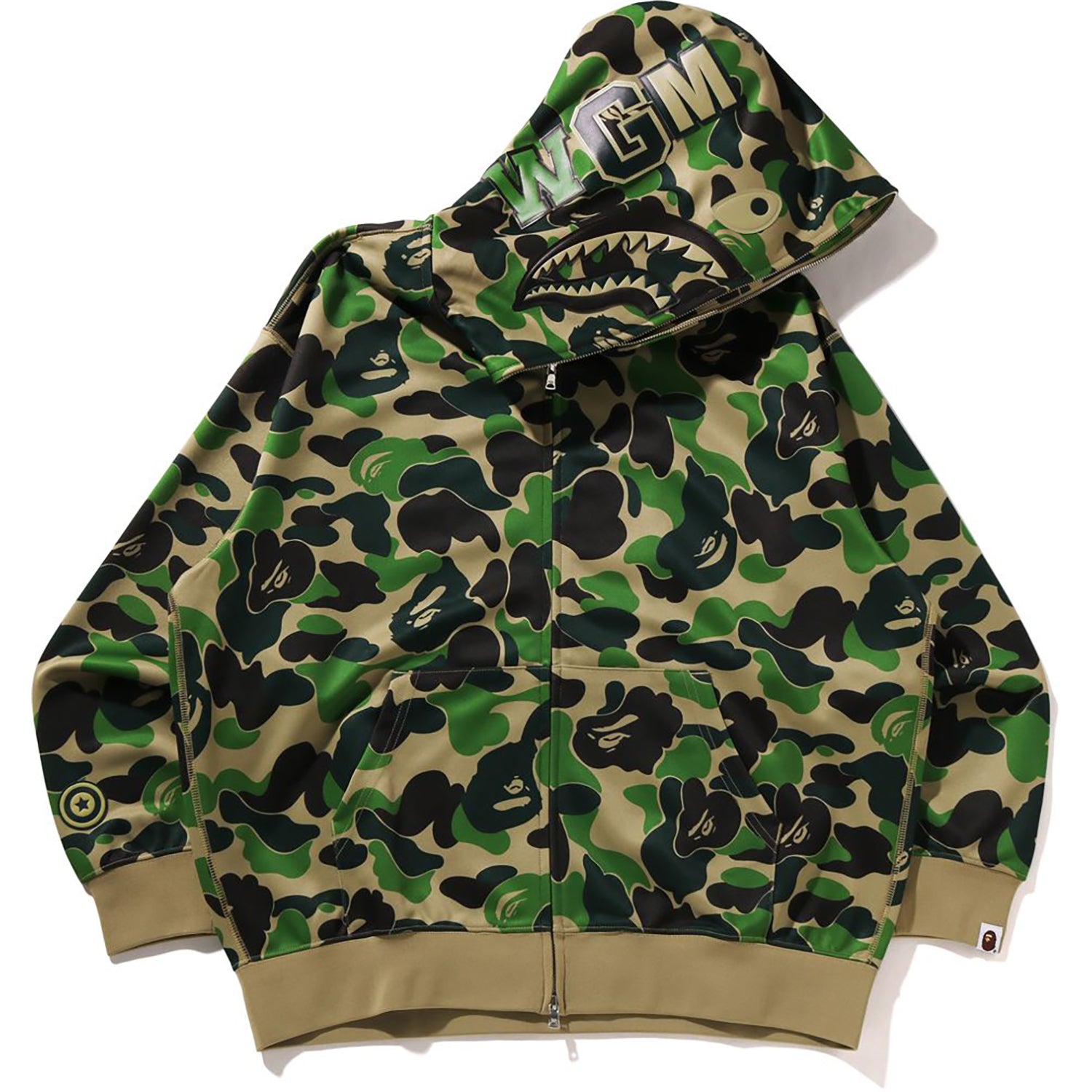 ABC CAMO POLYESTER RELAXED FIT SHARK FULL ZIP HOODIE MENS - Image 4
