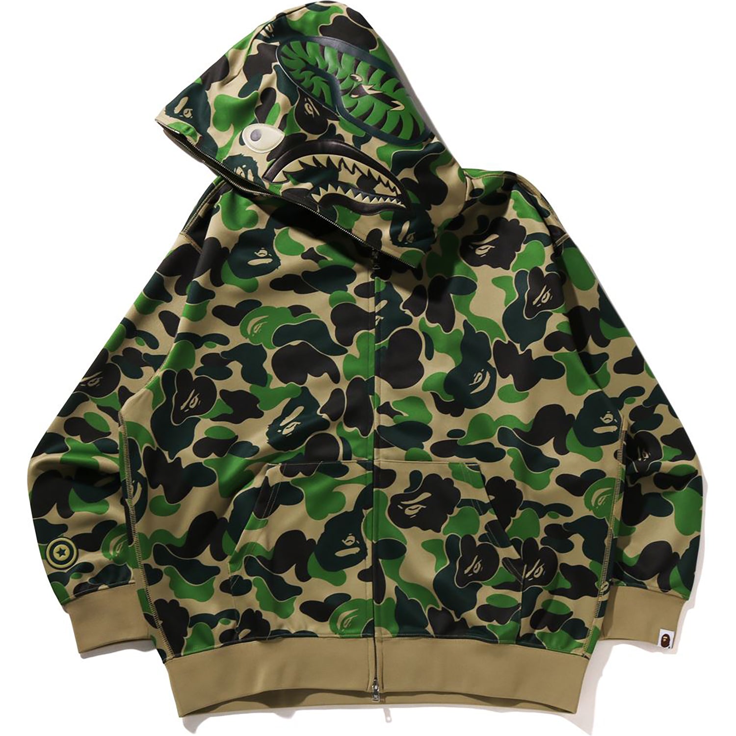 ABC CAMO POLYESTER RELAXED FIT SHARK FULL ZIP HOODIE MENS - Image 5