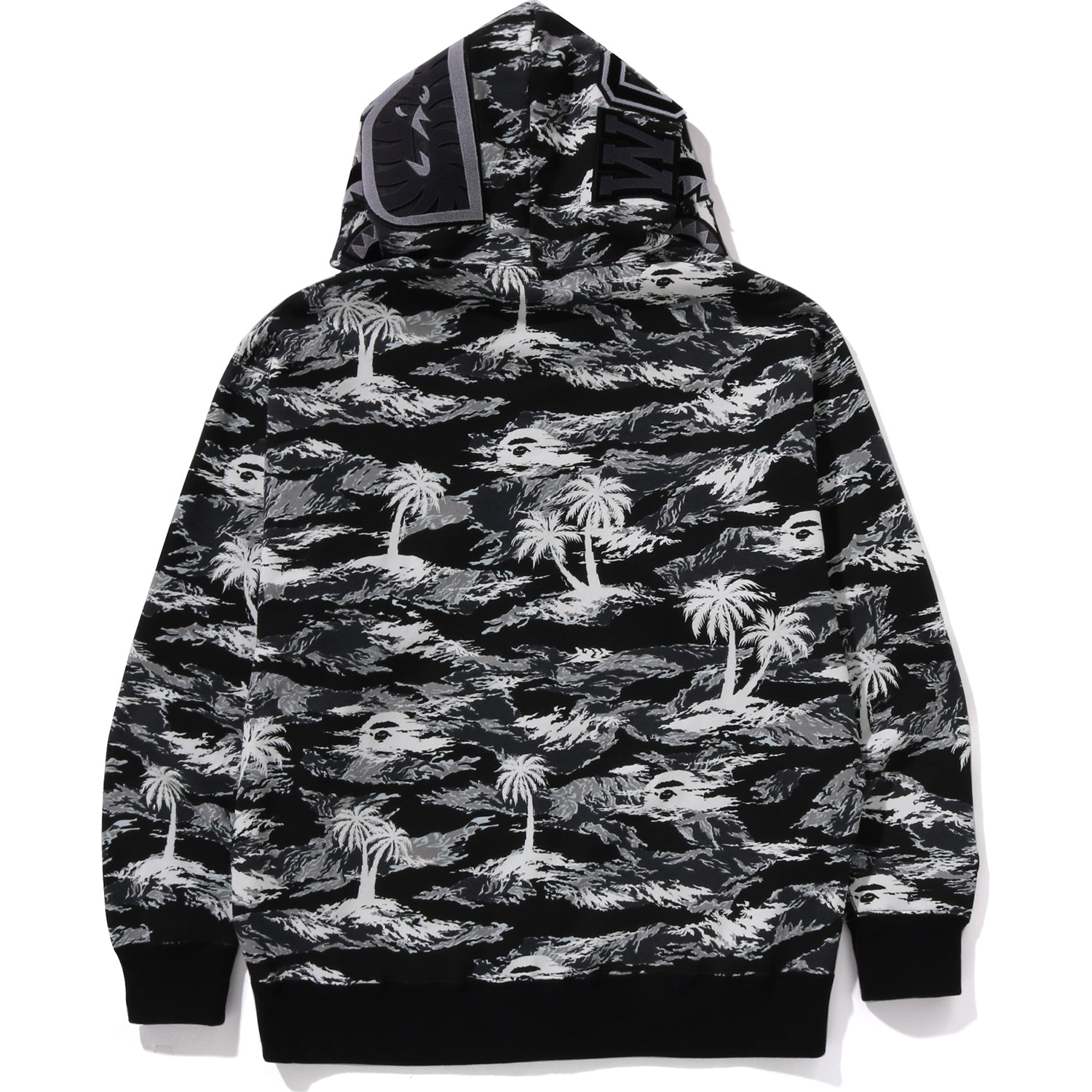 PALM TREE CAMO RELAXED FIT SHARK FULL ZIP HOODIE MENS - Image 13