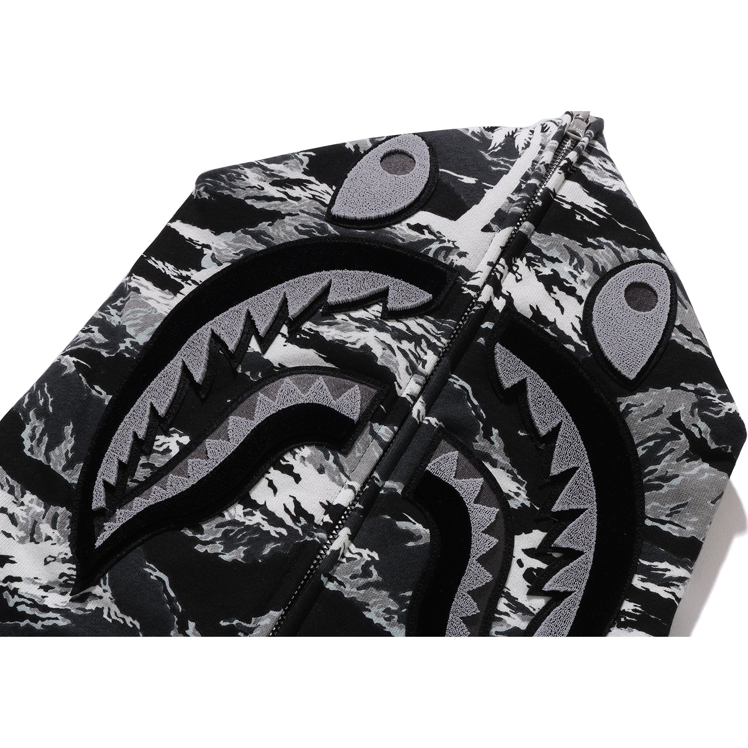 PALM TREE CAMO RELAXED FIT SHARK FULL ZIP HOODIE MENS - Image 14