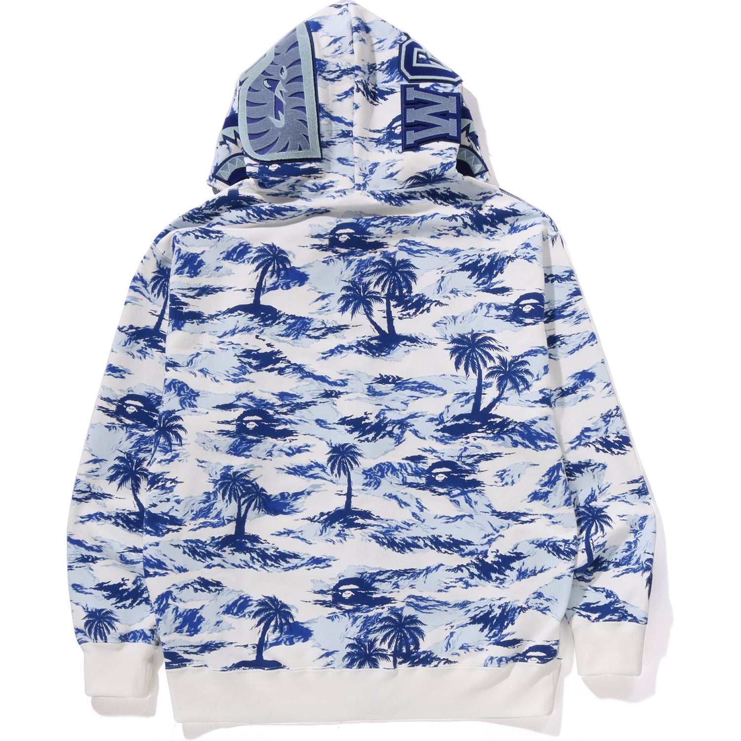 PALM TREE CAMO RELAXED FIT SHARK FULL ZIP HOODIE MENS - Image 8